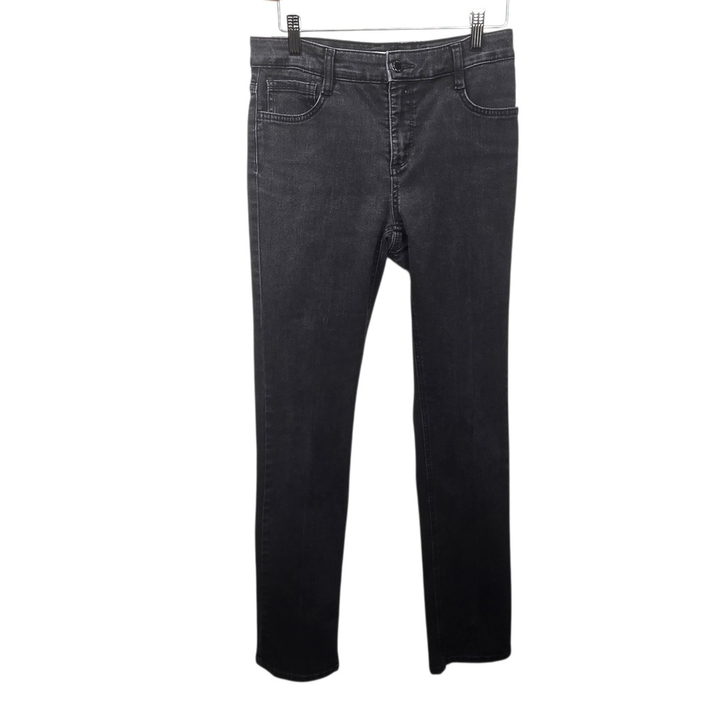 Jones‎ New York Jeans Womens 4 Black Faded Sutton Straight Denim Pants Size 4